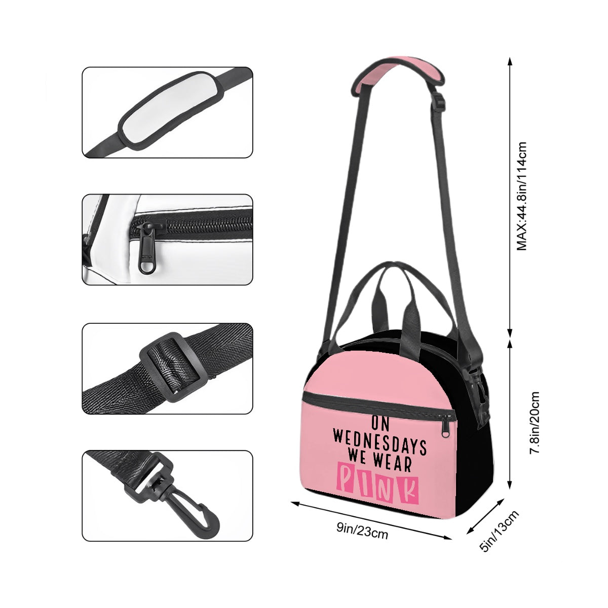 On Wednesdays we wear PINK Lunch Box With Shoulder Strap