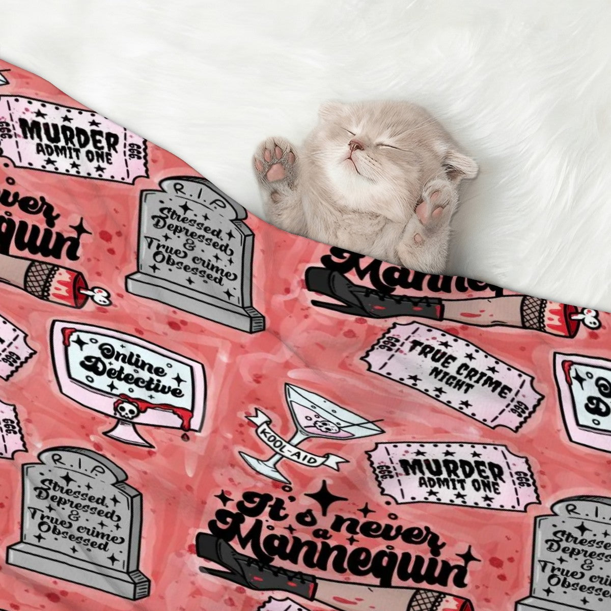Pet Blanket True Crime Red
