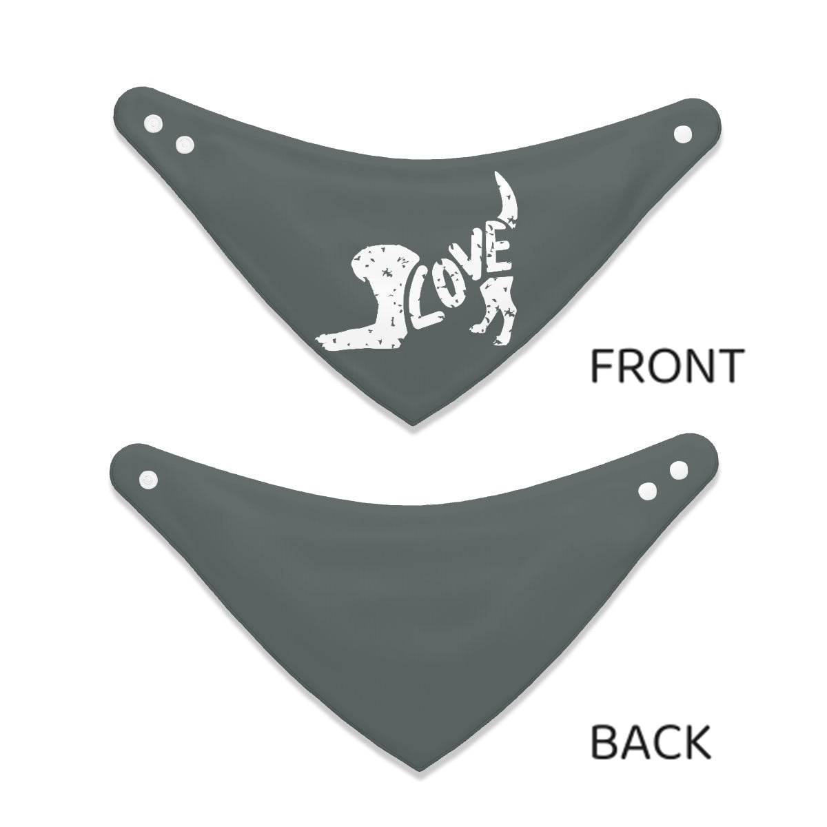 Dog Spells Love Pet bandanna (Heather Green)