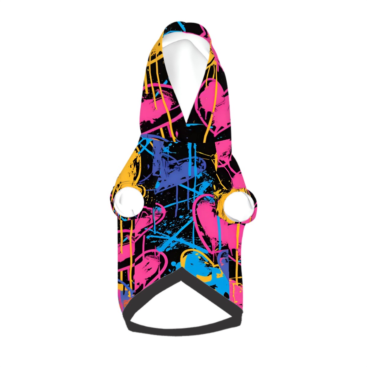 Pet Hoodie-Neon Graffiti Hearts