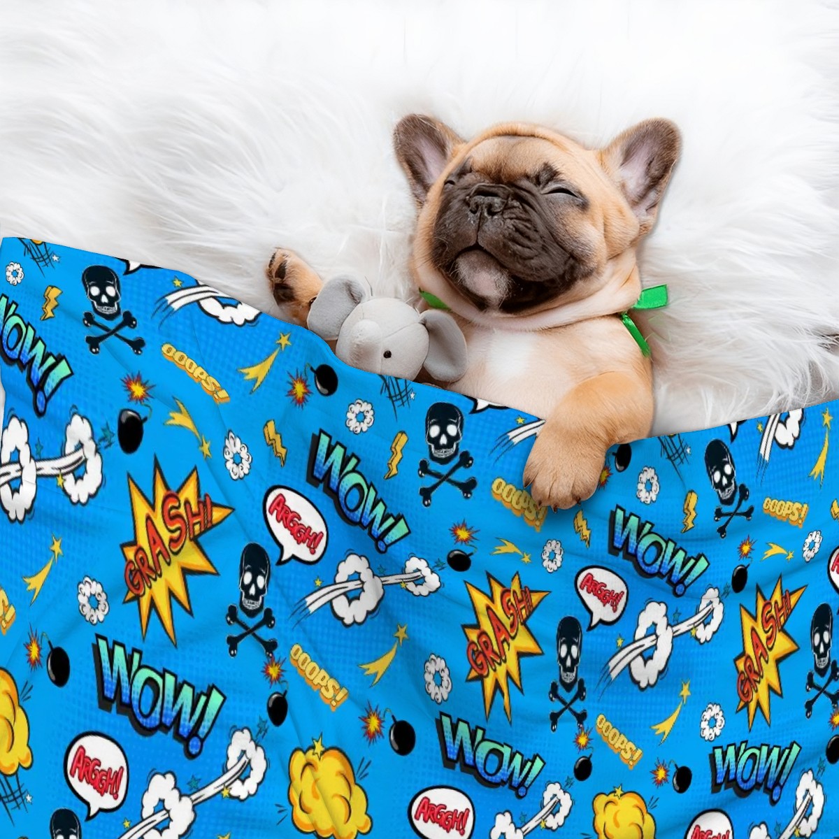 Pet Blanket Blue Comic