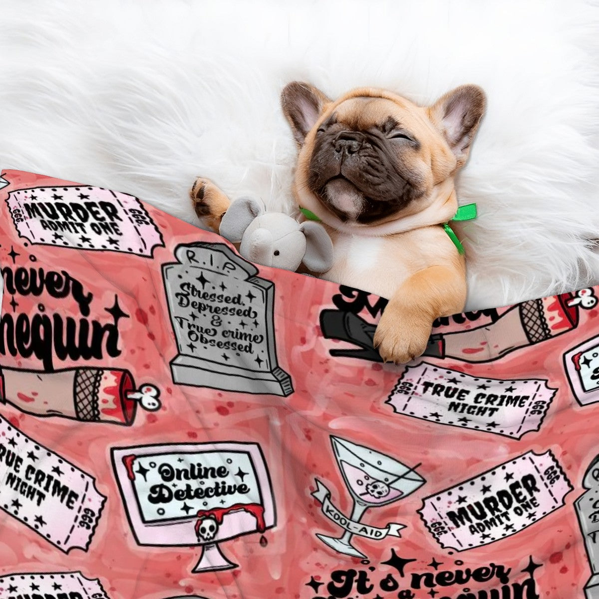 Pet Blanket True Crime Red