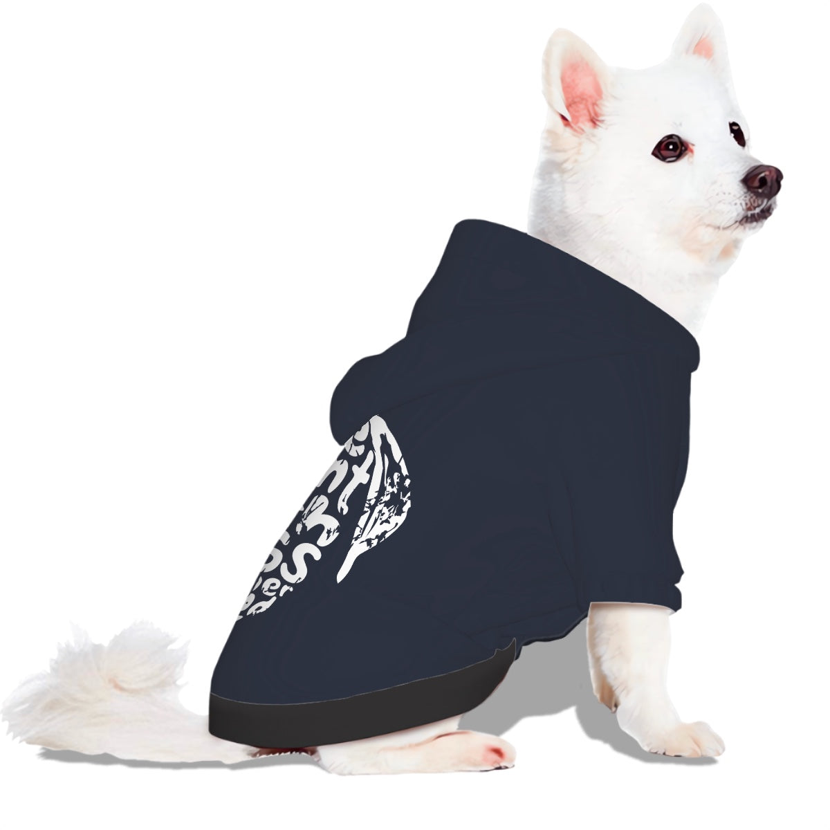 Small Dog Hoodie Time spent with dogs is never wasted (Heather Navy)