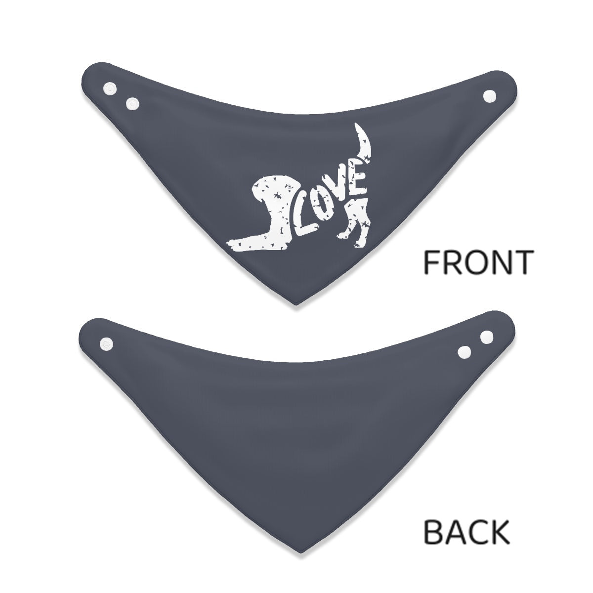 Dog spells LOVE pet bandanna-(Heather Navy)