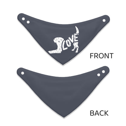 Dog spells LOVE pet bandanna-(Heather Navy)