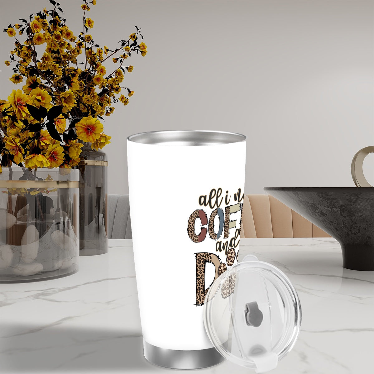 All I need is Coffee and my Dog Travel Coffee Mug with Lid  (20oz)