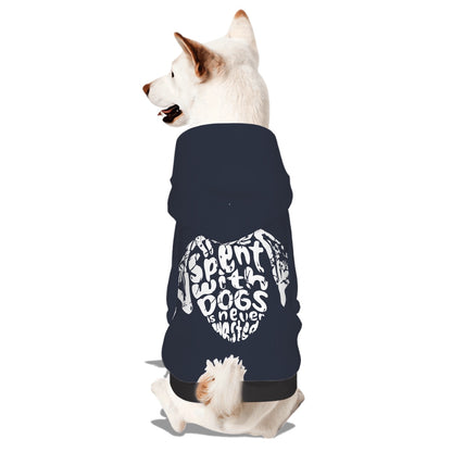 Small Dog Hoodie Time spent with dogs is never wasted (Heather Navy)