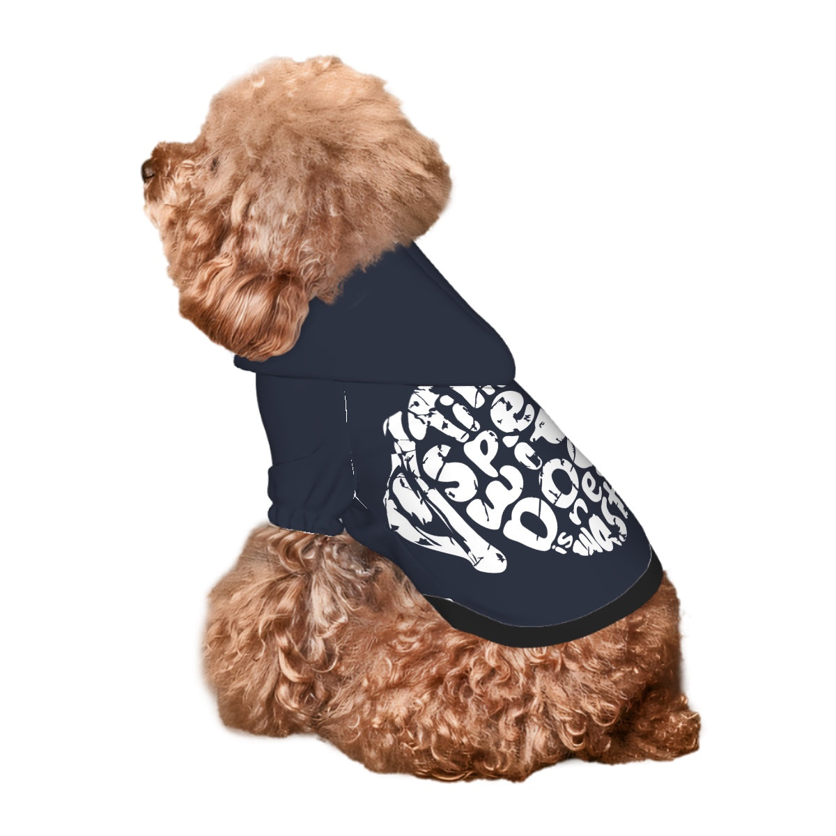 Small Dog Hoodie Time spent with dogs is never wasted (Heather Navy)