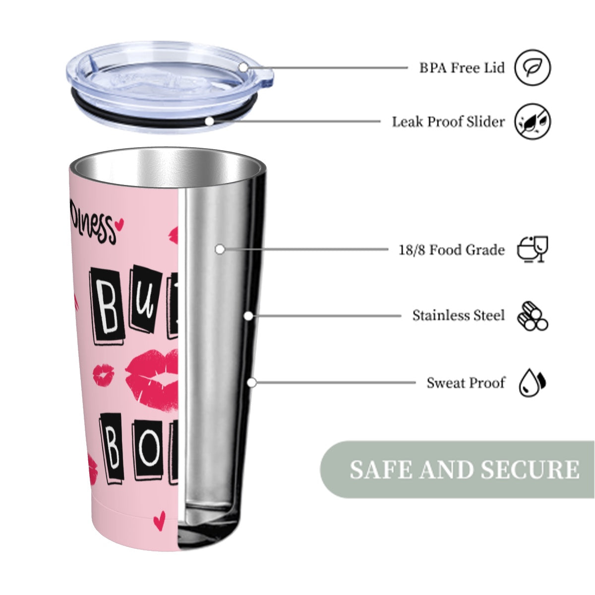 Burn Book-Stainless Steel Insulated Tumblers with Lid  Straw (20oz)