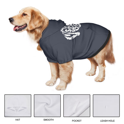 Large Pet Hoodie time spent with dogs is never wasted (Heather Navy)