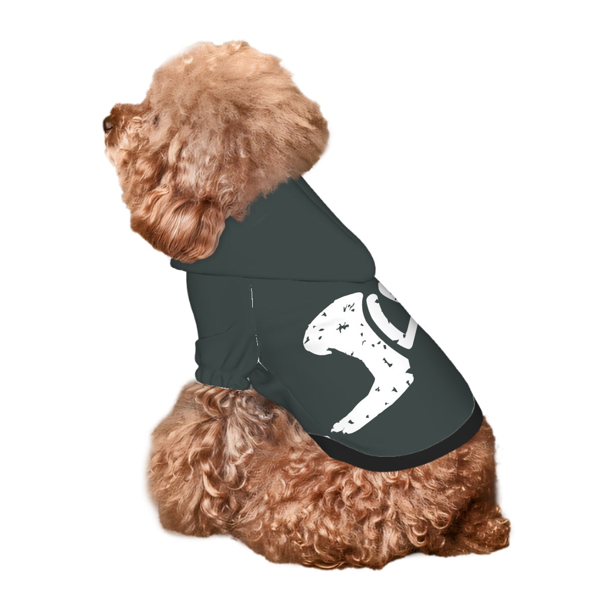 Small pet Hoodie-Dog spells LOVE (Green)