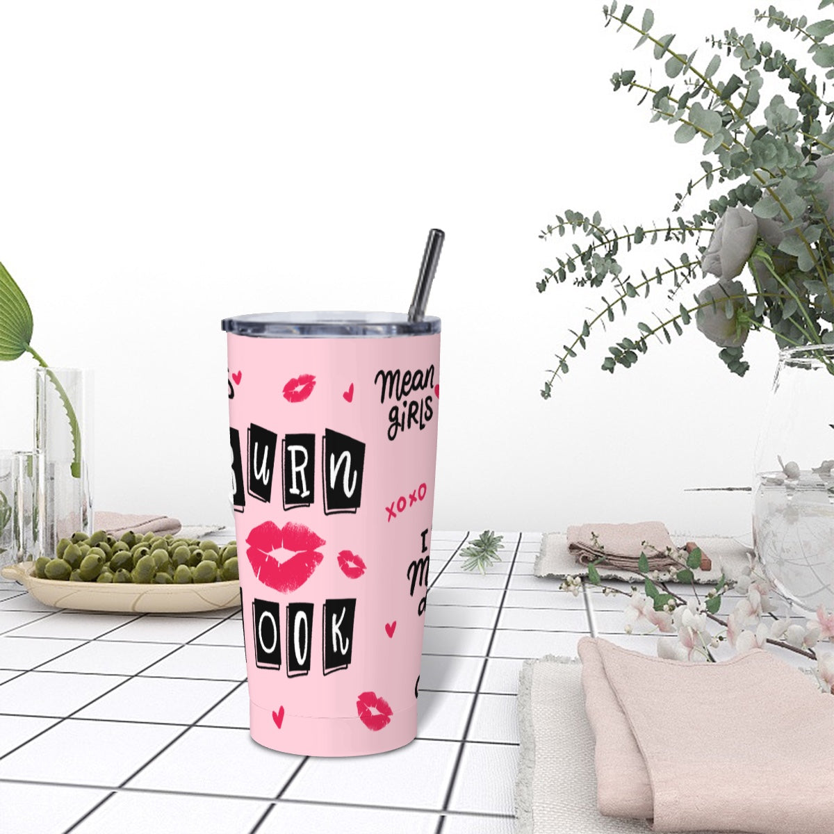 Burn Book-Stainless Steel Insulated Tumblers with Lid  Straw (20oz)