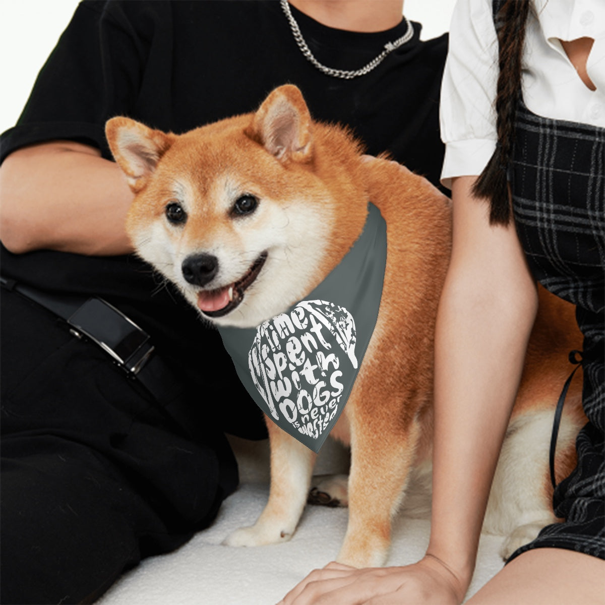 Dog Bandanas Double Sided time spent with dogs is never wasted 1