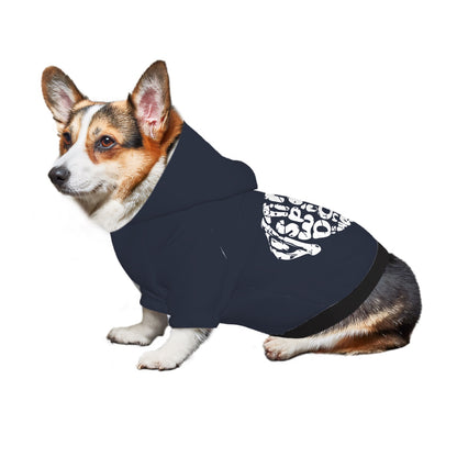 Small Dog Hoodie Time spent with dogs is never wasted (Heather Navy)