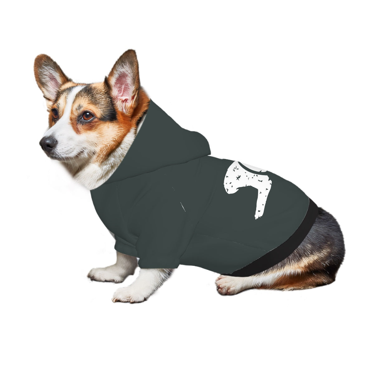 Small pet Hoodie-Dog spells LOVE (Green)
