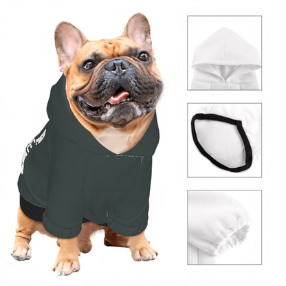 Small pet Hoodie-Dog spells LOVE (Green)