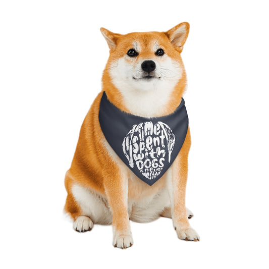 Dog Bandanas time spent with dogs is never wasted (Heather Navy)