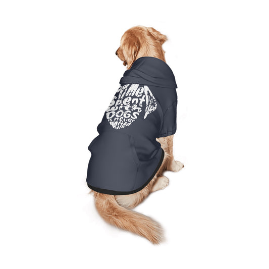 Large Pet Hoodie time spent with dogs is never wasted (Heather Navy)