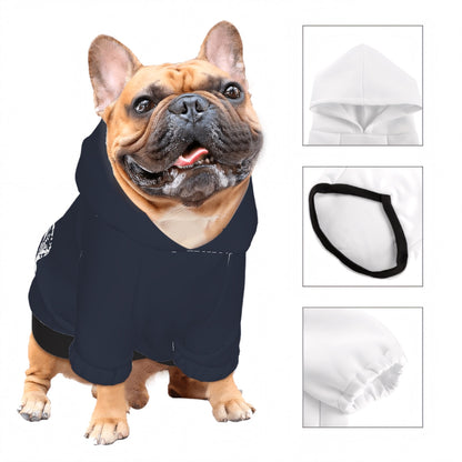 Small Dog Hoodie Time spent with dogs is never wasted (Heather Navy)
