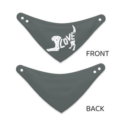 Dog Spells Love Pet bandanna (Heather Green)