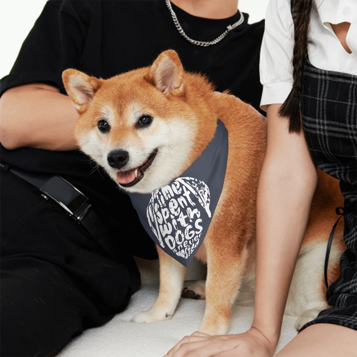 Dog Bandanas time spent with dogs is never wasted (Heather Navy)