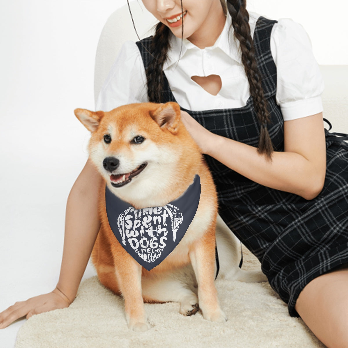 Dog Bandanas time spent with dogs is never wasted (Heather Navy)
