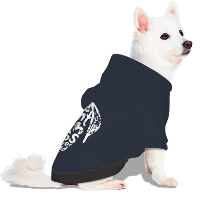 Small Dog Hoodie Time spent with dogs is never wasted (Heather Navy)