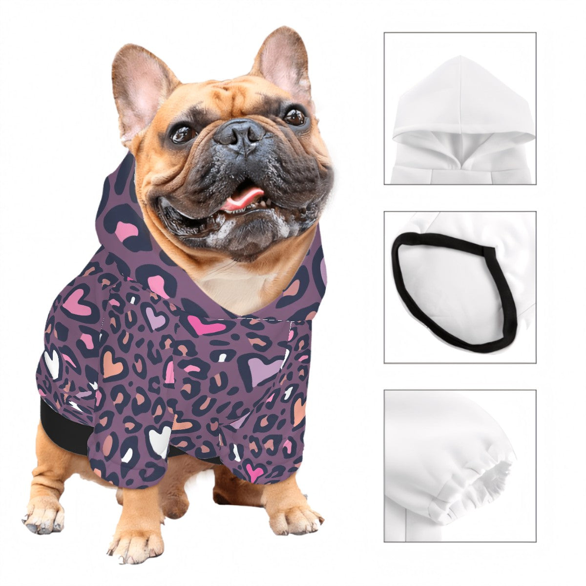 Pet Hoodie-Purple Hearts