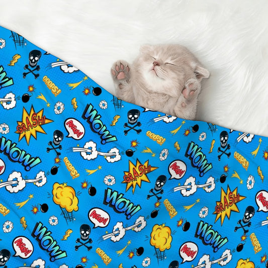 Pet Blanket Blue Comic