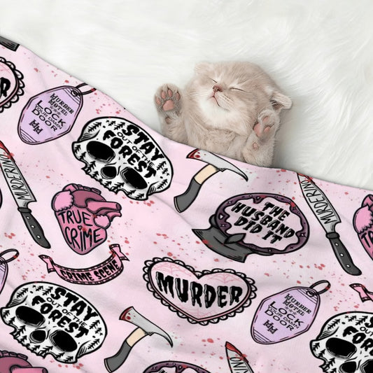 Pet Blanket True Crime Pink